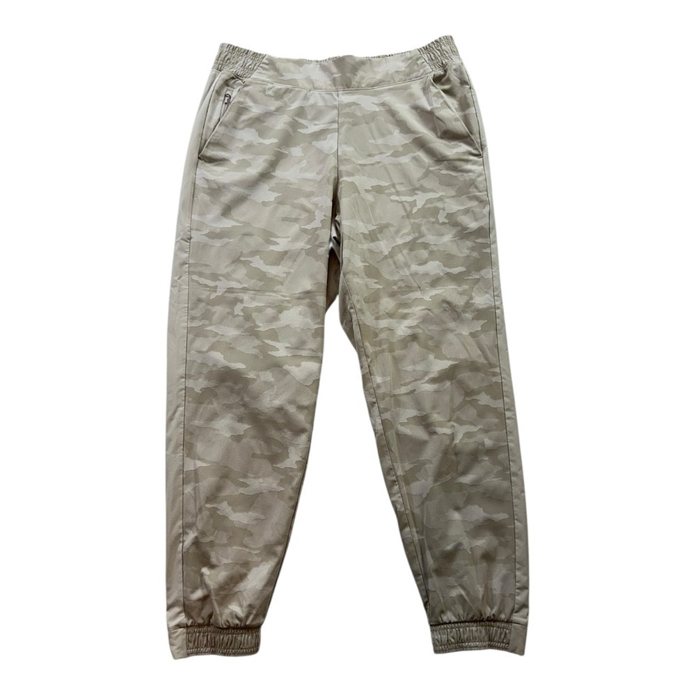 Athleta Brooklyn Beige Cream Camo Jogger Abalone Camo 599681 Size 12 Petite - Picture 3 of 8